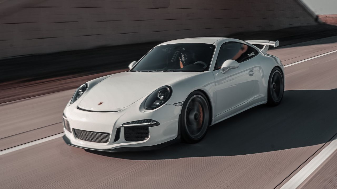 Wallpaper porsche 911, porsche, car, white, speed, road
