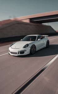 Preview wallpaper porsche 911, porsche, car, white, speed, road