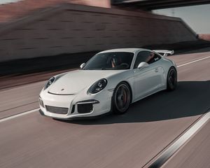 Preview wallpaper porsche 911, porsche, car, white, speed, road