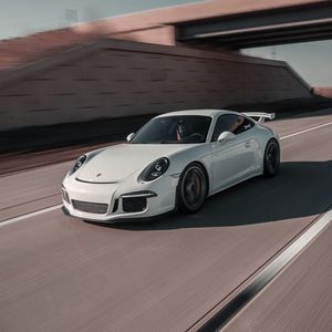 Preview wallpaper porsche 911, porsche, car, white, speed, road