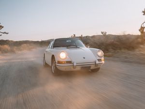 Preview wallpaper porsche 911, porsche, car, white, retro, speed, road