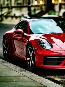 Preview wallpaper porsche 911, porsche, car, red, parking