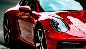 Preview wallpaper porsche 911, porsche, car, red, parking