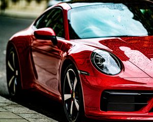 Preview wallpaper porsche 911, porsche, car, red, parking