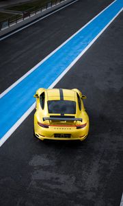 Preview wallpaper porsche 911, porsche, car, yellow, track