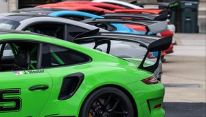 Preview wallpaper porsche 911, porsche, cars, sports cars, back view, colorful