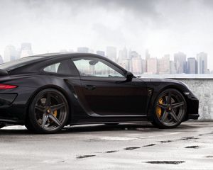 Preview wallpaper porsche 911, porsche, side view, black