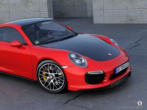 Preview wallpaper porsche, 911, turbo, s, red, side view