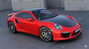 Preview wallpaper porsche, 911, turbo, s, red, side view