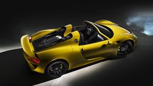 Preview wallpaper porsche, 918, yellow, spyder, supercar