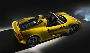 Preview wallpaper porsche, 918, yellow, spyder, supercar