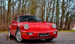 Preview wallpaper porsche 964, carrera 4, red, side view