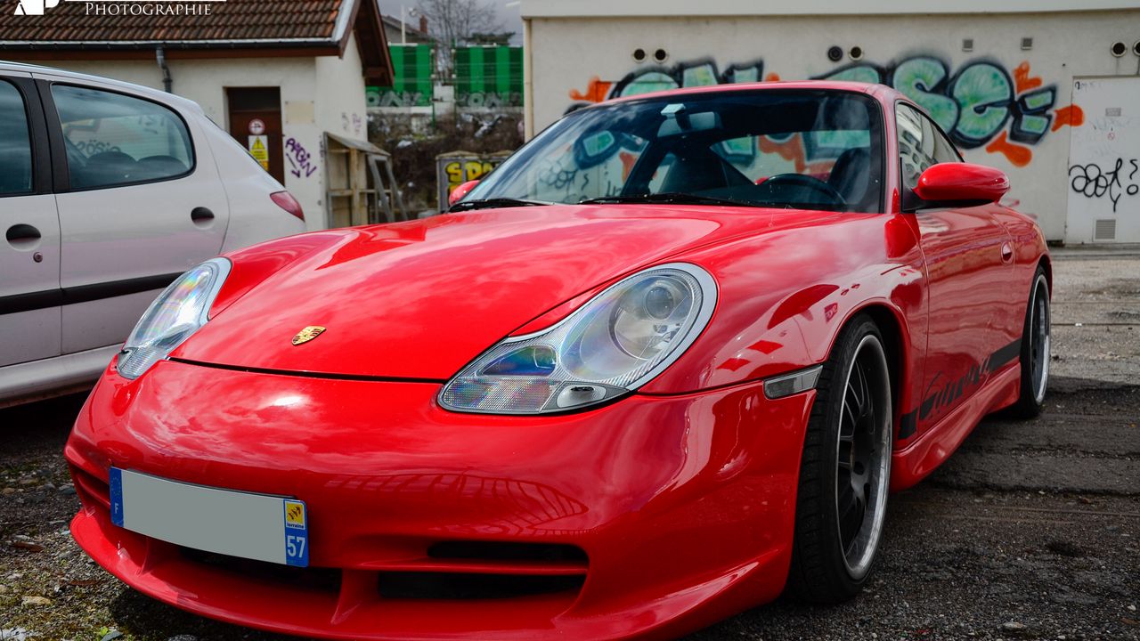 Wallpaper porsche 996 carrera, porsche, red, sports car