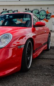 Preview wallpaper porsche 996 carrera, porsche, red, sports car