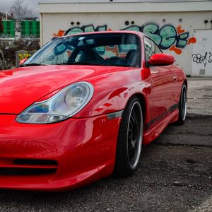 Preview wallpaper porsche 996 carrera, porsche, red, sports car