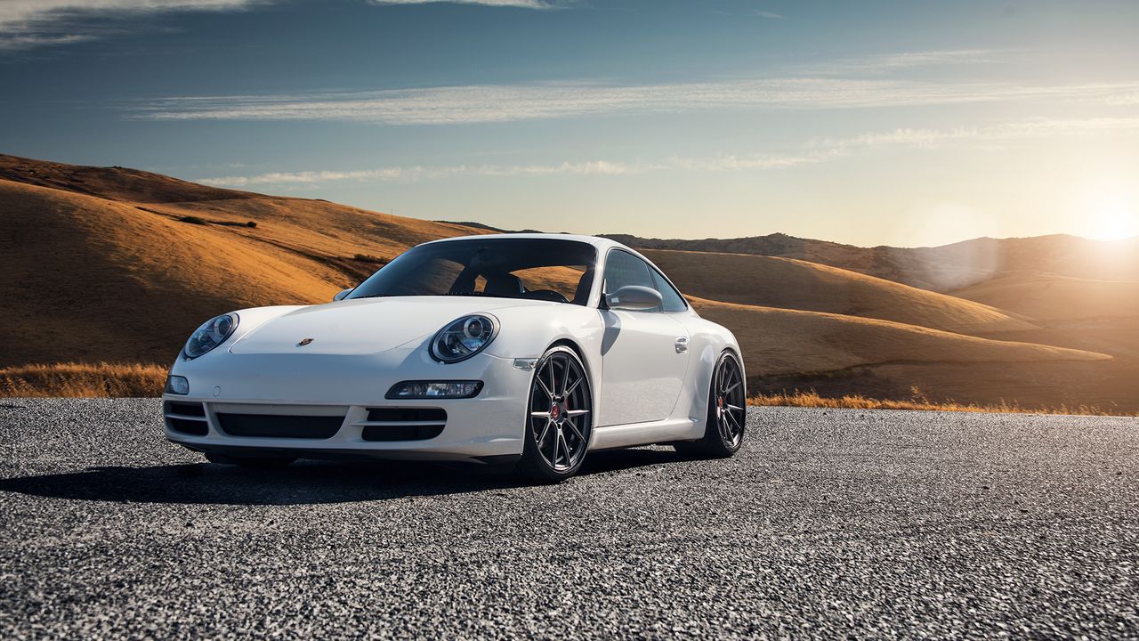 Wallpaper porsche 997, carrera s, white, side view