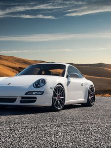 Preview wallpaper porsche 997, carrera s, white, side view