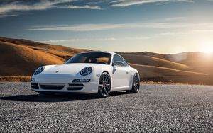 Preview wallpaper porsche 997, carrera s, white, side view