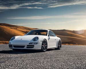 Preview wallpaper porsche 997, carrera s, white, side view