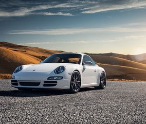 Preview wallpaper porsche 997, carrera s, white, side view