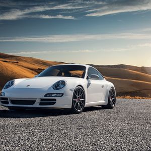 Preview wallpaper porsche 997, carrera s, white, side view