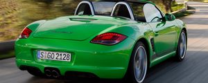 Preview wallpaper porsche, boxster s, convertible, green, rear view, speed