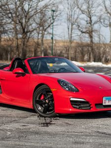 Preview wallpaper porsche boxster s, porsche, car, red, parking