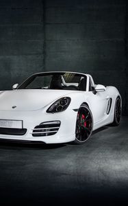 Preview wallpaper porsche, boxster, white, convertible