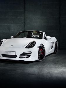 Preview wallpaper porsche, boxster, white, convertible