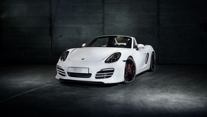 Preview wallpaper porsche, boxster, white, convertible