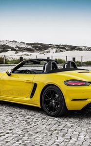 Preview wallpaper porsche, boxster, yellow, convertible