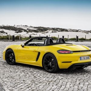 Preview wallpaper porsche, boxster, yellow, convertible