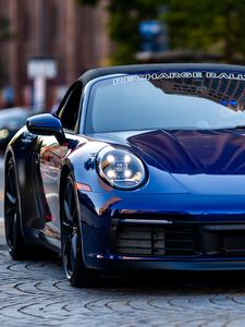 Preview wallpaper porsche, car, blue, front view