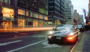 Preview wallpaper porsche, car, city, street