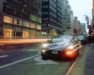 Preview wallpaper porsche, car, city, street