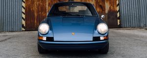 Preview wallpaper porsche, car, front view, blue