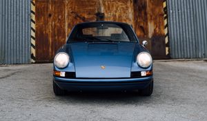 Preview wallpaper porsche, car, front view, blue