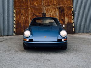 Preview wallpaper porsche, car, front view, blue