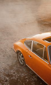 Preview wallpaper porsche, car, retro, side view, yellow