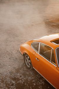 Preview wallpaper porsche, car, retro, side view, yellow