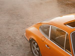Preview wallpaper porsche, car, retro, side view, yellow