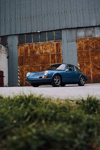 Preview wallpaper porsche, car, side view, blue