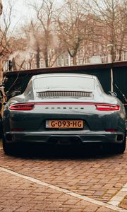 Preview wallpaper porsche, car, sports car, rear view
