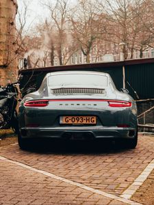 Preview wallpaper porsche, car, sports car, rear view