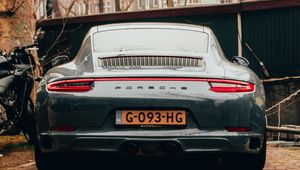 Preview wallpaper porsche, car, sports car, rear view