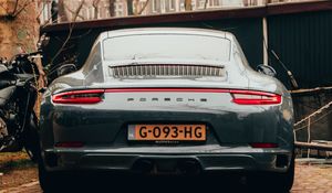 Preview wallpaper porsche, car, sports car, rear view