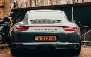 Preview wallpaper porsche, car, sports car, rear view