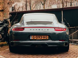 Preview wallpaper porsche, car, sports car, rear view