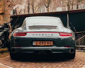 Preview wallpaper porsche, car, sports car, rear view