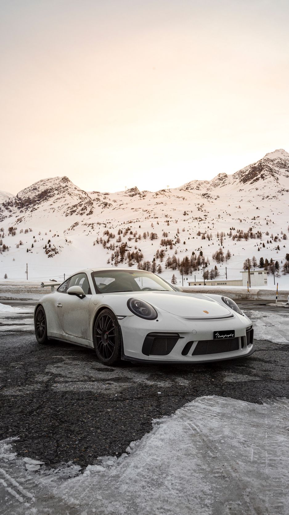 Download wallpaper 938x1668 porsche, car, sports car, white, snow ...